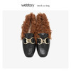 westory毛毛乐福鞋真皮羊毛里 2019冬季保暖时尚气质W29CM70491 商品缩略图1