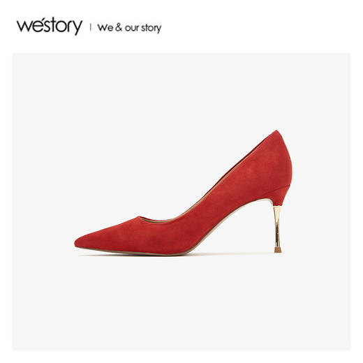 westory2020春季新品中式婚鞋尖头高跟鞋女细跟W20AE51501 商品图2