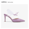 降价购专用 westory2020春季新款尖头时尚系带绑花高跟鞋凉鞋女W20AH51691 商品缩略图4