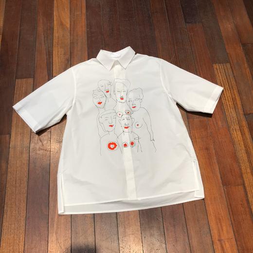 Sans Titre 白色印花廓形衬衫 SS20ST34MA43WH01 商品图3