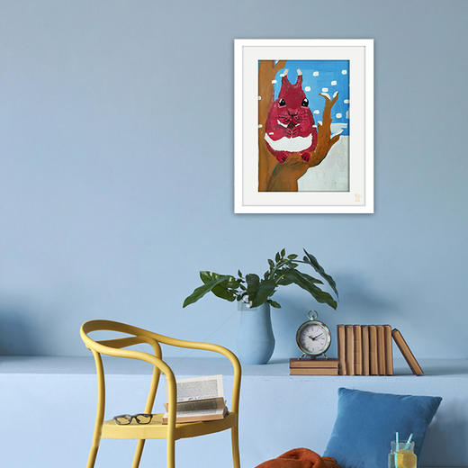 装饰画《赤栗鼠》 金羽翼残障小艺术家手绘作品 复制画/原画 商品图1