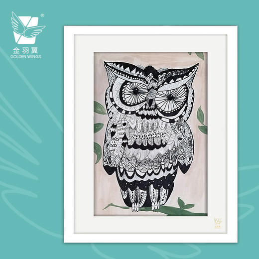 装饰画《呆呆》 金羽翼残障小艺术家手绘作品 复制画/原画 商品图0