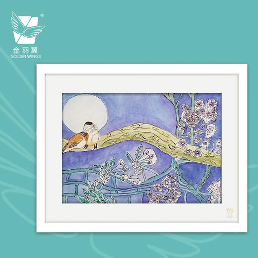 装饰画《临风待月》 金羽翼残障小艺术家手绘作品 复制画/原画 商品图0