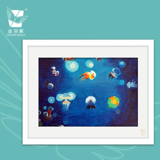 装饰画《静寂的海中层》 金羽翼残障小艺术家手绘作品 复制画/原画 商品图0