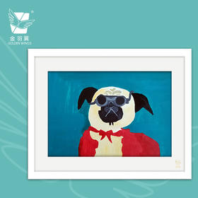 装饰画《复古dog》 金羽翼残障小艺术家手绘作品 复制画/原画