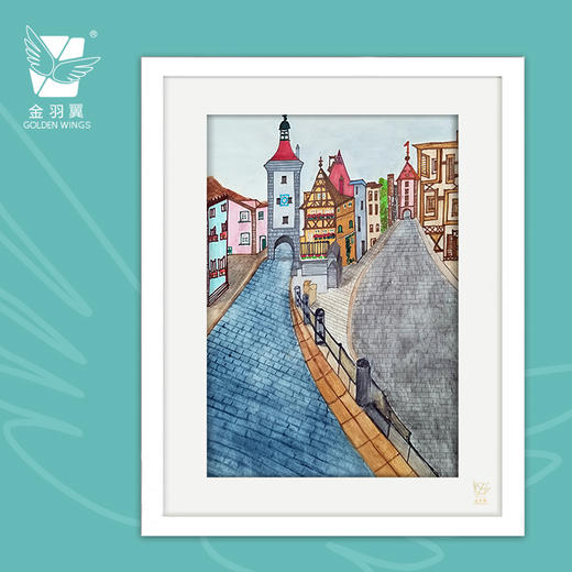 装饰画《欧洲童话》 金羽翼残障小艺术家手绘作品 复制画/原画 商品图0
