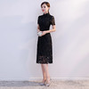 TZM-330新款优雅中国风蕾丝中长款礼服连衣裙 商品缩略图3