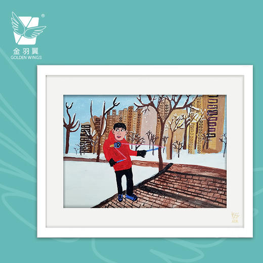 装饰画《看我的厉害》 金羽翼残障小艺术家手绘作品 复制画/原画 商品图0