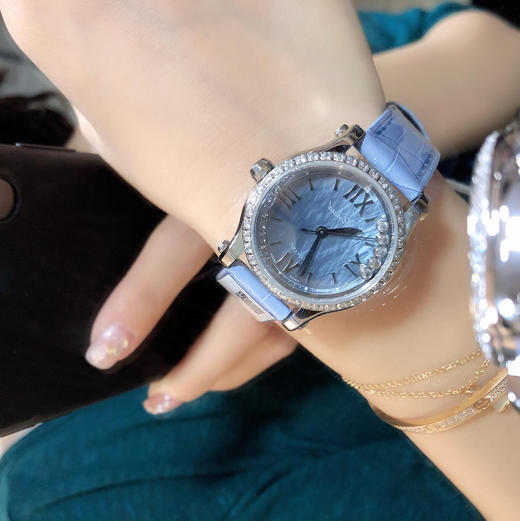 最新浅蓝配色 很美哦！萧邦CHOPARD快乐钻系列（原版开模）「小号30mm 」
历时一年多研发终于面世 商品图2