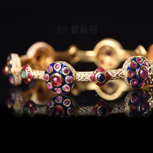 【异域之歌】银鎏金珐琅嵌宝石手镯-YS2003007 商品图1