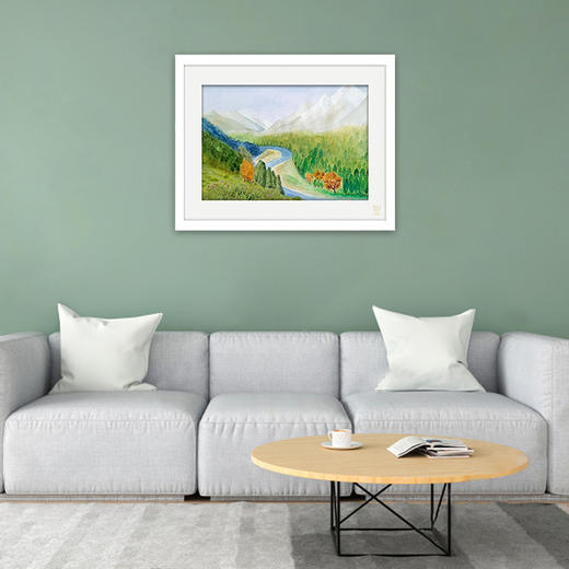 装饰画《远山》 金羽翼残障小艺术家手绘作品 复制画/原画 商品图1