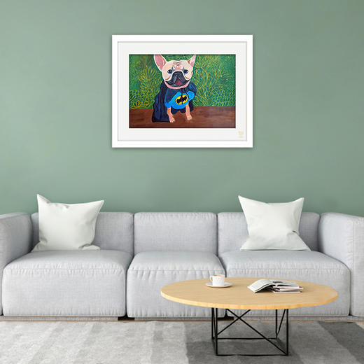 装饰画《super dog》 金羽翼残障小艺术家手绘作品 复制画/原画 商品图1