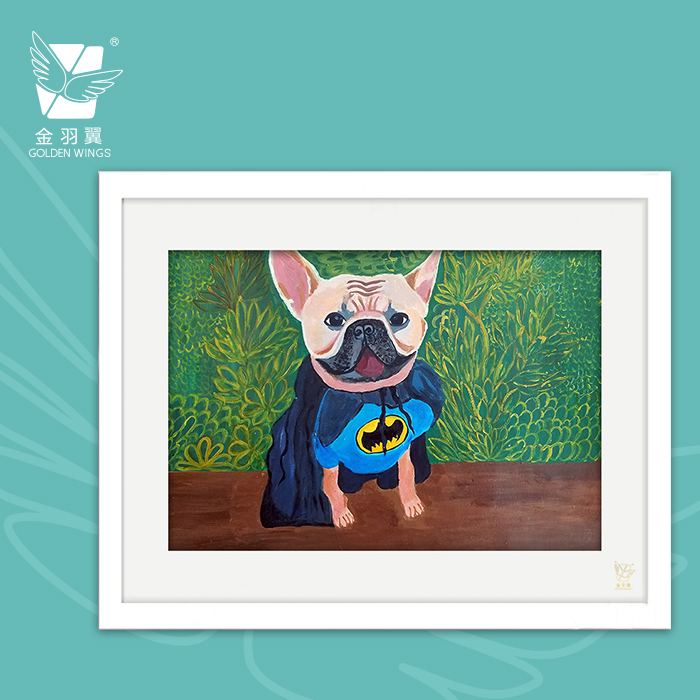 装饰画《super dog》 金羽翼残障小艺术家手绘作品 复制画/原画