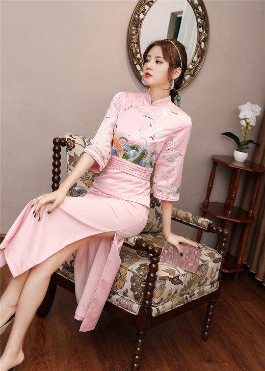 QZ-19799中国风气质女神范衣服蚀骨旗袍 商品图3