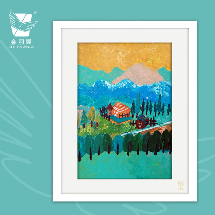 装饰画《百里画廊》 金羽翼残障小艺术家手绘作品 复制画/原画