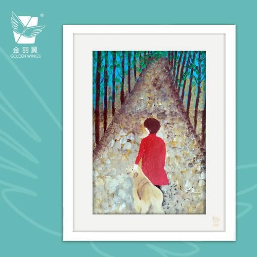 装饰画《散步》 金羽翼残障小艺术家手绘作品 复制画/原画 商品图0
