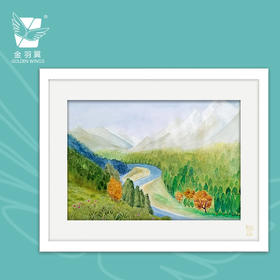 装饰画《远山》 金羽翼残障小艺术家手绘作品 复制画/原画