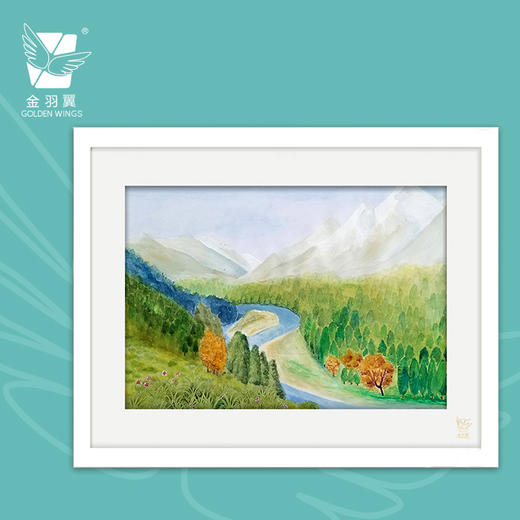 装饰画《远山》 金羽翼残障小艺术家手绘作品 复制画/原画 商品图0