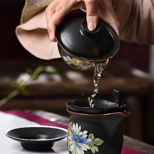 【成艺】【清雅凝香日式陶瓷盖碗】茶杯窑变铁锈釉家用功夫茶具三才盖碗茶碗泡茶碗 商品图4