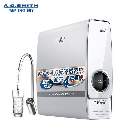 史密斯 （A.O.Smith）家用净水器 专利反渗透滤芯4年更换 1.8升/分钟 自助换芯 净水机 R1800RA9 家电 商品图0