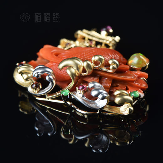 【鱼跃龙门】珊瑚胸针坠子两用-SH2003039 商品图2