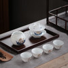 吉橙白瓷布包旅行茶具套装日式旅行快客杯便携泡茶包一壶四杯办公 商品缩略图5