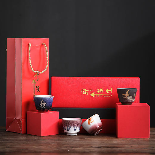 茶具套组-陶瓷好事连连茶盏礼盒套装 商品图5