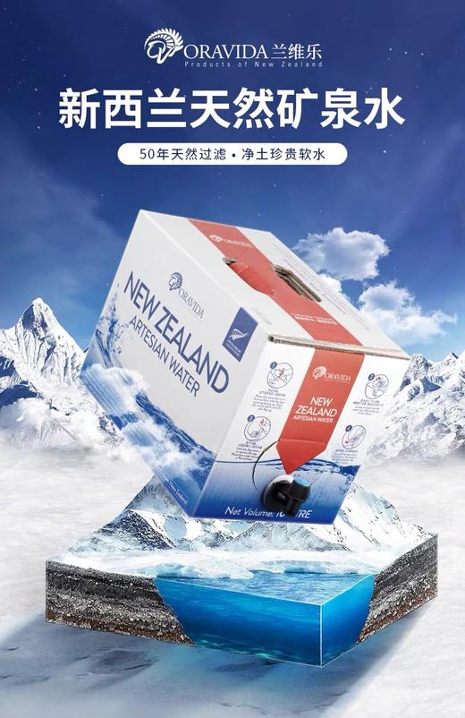 兰维乐新西兰进口天然弱碱性进口矿泉水10L纯净水五箱装(限江浙沪皖地区） 商品图0