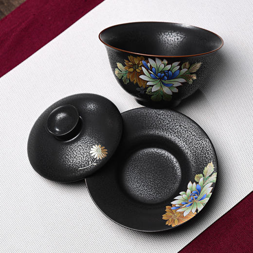 【成艺】【清雅凝香日式陶瓷盖碗】茶杯窑变铁锈釉家用功夫茶具三才盖碗茶碗泡茶碗 商品图2