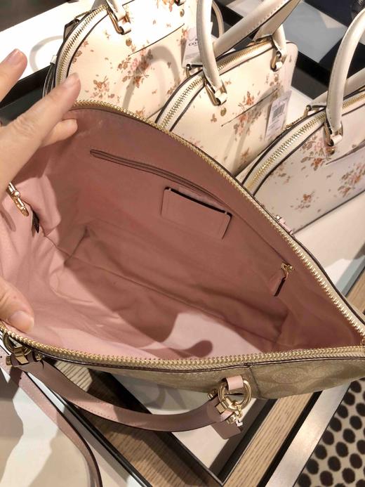 Coach樱花粉拼老花中号全皮饺子包 商品图2