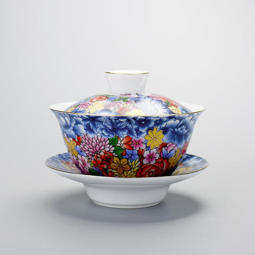 【成艺】【万花锦绣功夫茶具】三才盖碗泡茶碗主人杯单杯茶壶泡茶茶碗茶盏大 商品图3