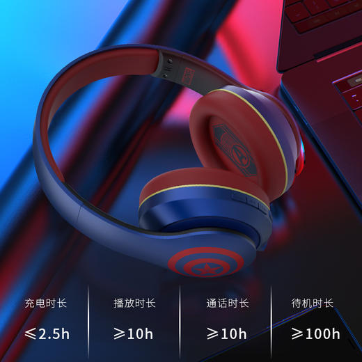 正品漫威联名钢铁侠头戴式重低音降噪耳麦 商品图3