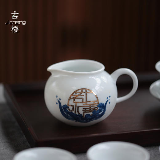 吉橙白瓷布包旅行茶具套装日式旅行快客杯便携泡茶包一壶四杯办公 商品图2