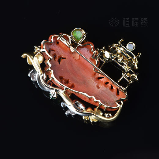 【鱼跃龙门】珊瑚胸针坠子两用-SH2003039 商品图3