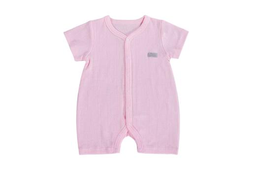 KFH552薄荷单排扣短袖爬服（粉色） 商品图0
