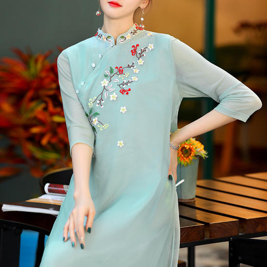 OG-36119新款中国风禅服大码宽松气质连衣裙 商品图0