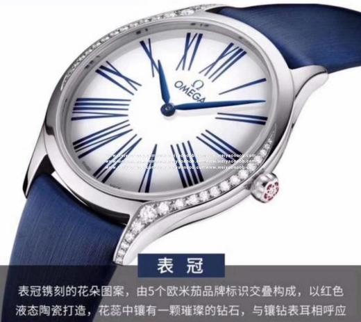 WWF欧mi茄碟飞系列，正品开模保证所有细节复原正品，所有配件%100与正品通用，美洲鳄鱼皮带，瑞士原装机芯，施华诺钻石，女士腕表，皮表带，石英机芯，密底。 商品图3