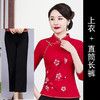 LYE-2031新款复古亚麻手绘旗袍唐装套装 商品缩略图2