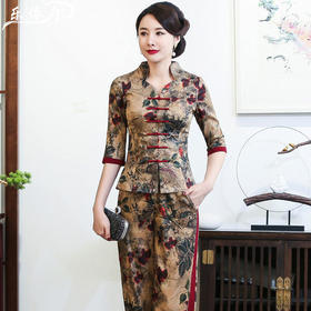  LYE-2037中式复古丝质改良唐装两件套