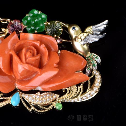 【幸福甜蜜】珊瑚蜂鸟胸针-SH1901009 商品图2
