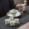 「景德镇手工手绘桂花茶壶茶具」青灰釉宋代美学球孔小茶壶 品茗杯 复古干泡盘 三才盖碗 家用陶瓷茶具 商品缩略图5