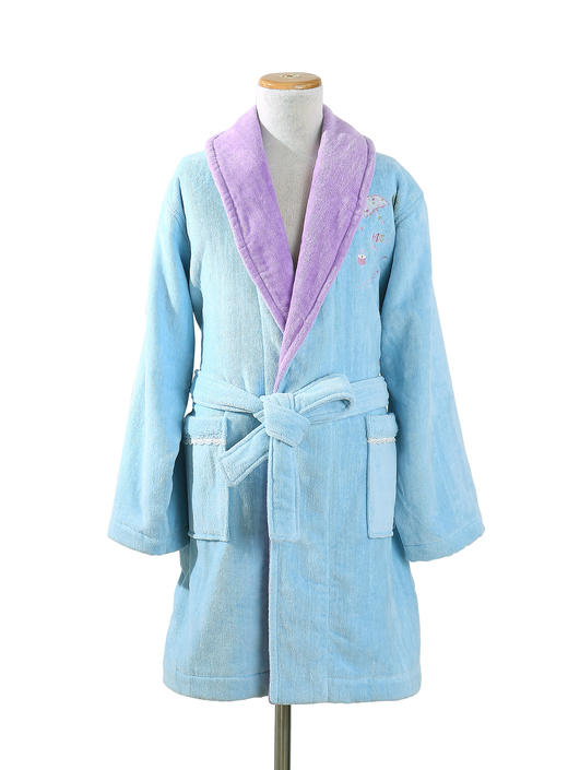 KFY08L 女童割绒绣花浴衣（蓝色） 商品图0