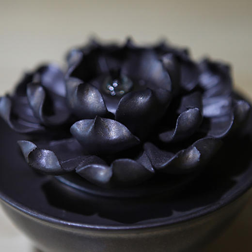 「中式莲花油灯」复古酥油灯 家用供佛灯 酥油灯座 蜡烛台 商品图3