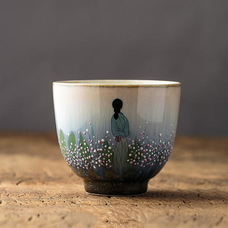 「颜色釉窑变手绘三才盖碗工夫茶杯」景德镇纯手工陶瓷三泡台茶杯 商品图5