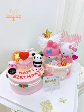 1027CAKE | 组合蛋糕 吉祥动物 HelloKitty 粉色