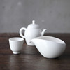 「景德镇全手工禅寂日式官帽茶壶茶杯」素雅白陶志野釉球孔陶瓷茶壶 主人杯 公道杯 商品缩略图3