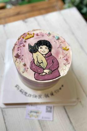 手绘 家人 猫咪 妈妈 下单前请仔细阅读商品详情 如需增加或修改文字请下单备注