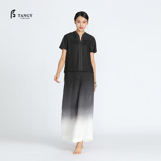 TANGY Collection天意三层丝麻绡吊染长裤 商品图1