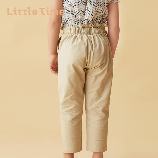 littletime童装2020秋季新品女童裤子外穿纯色儿童百搭日系长裤 商品图2