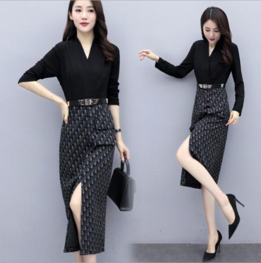 C1170-QY99937轻熟气质拼接连衣裙 商品图0